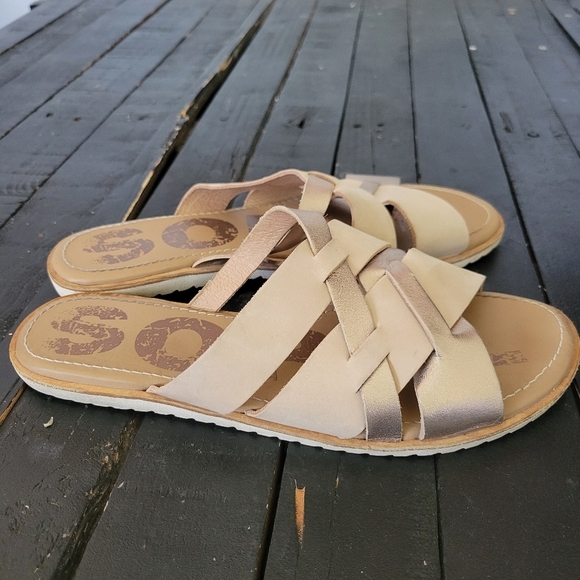 Sorel Women's 9.5 Ella Rose Gold Natural Slip On Sandals Slides Comfort - Picture 6 of 8